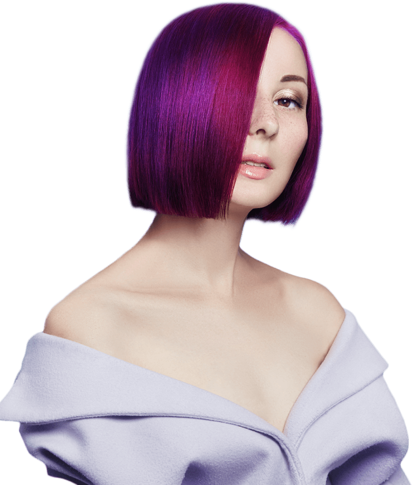 Woman with purple hair